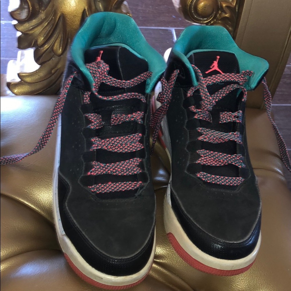 Black w teal & coral Jordan’s